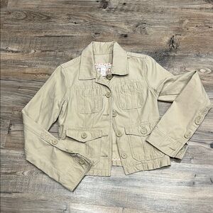 Women’s Tan Abercrombie & Fitch Fitted Button-Up Jacket